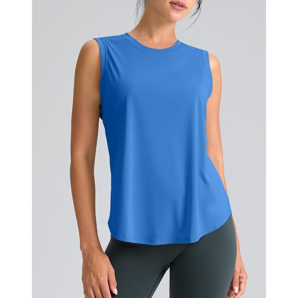 〽️Women's Royal Blue Sleeveless Pull Over Breathable Running Tennis Tank Top